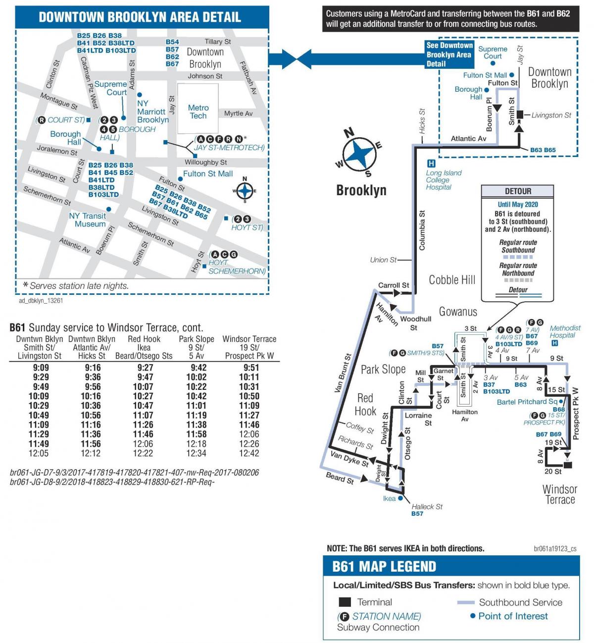mapa b61 autobus