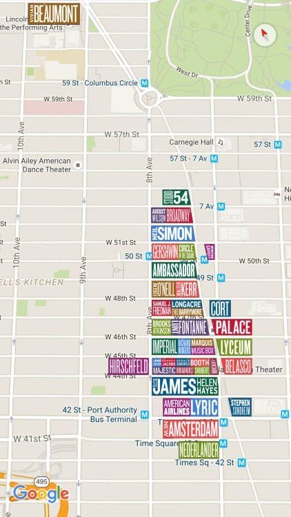 broadway New York mapa