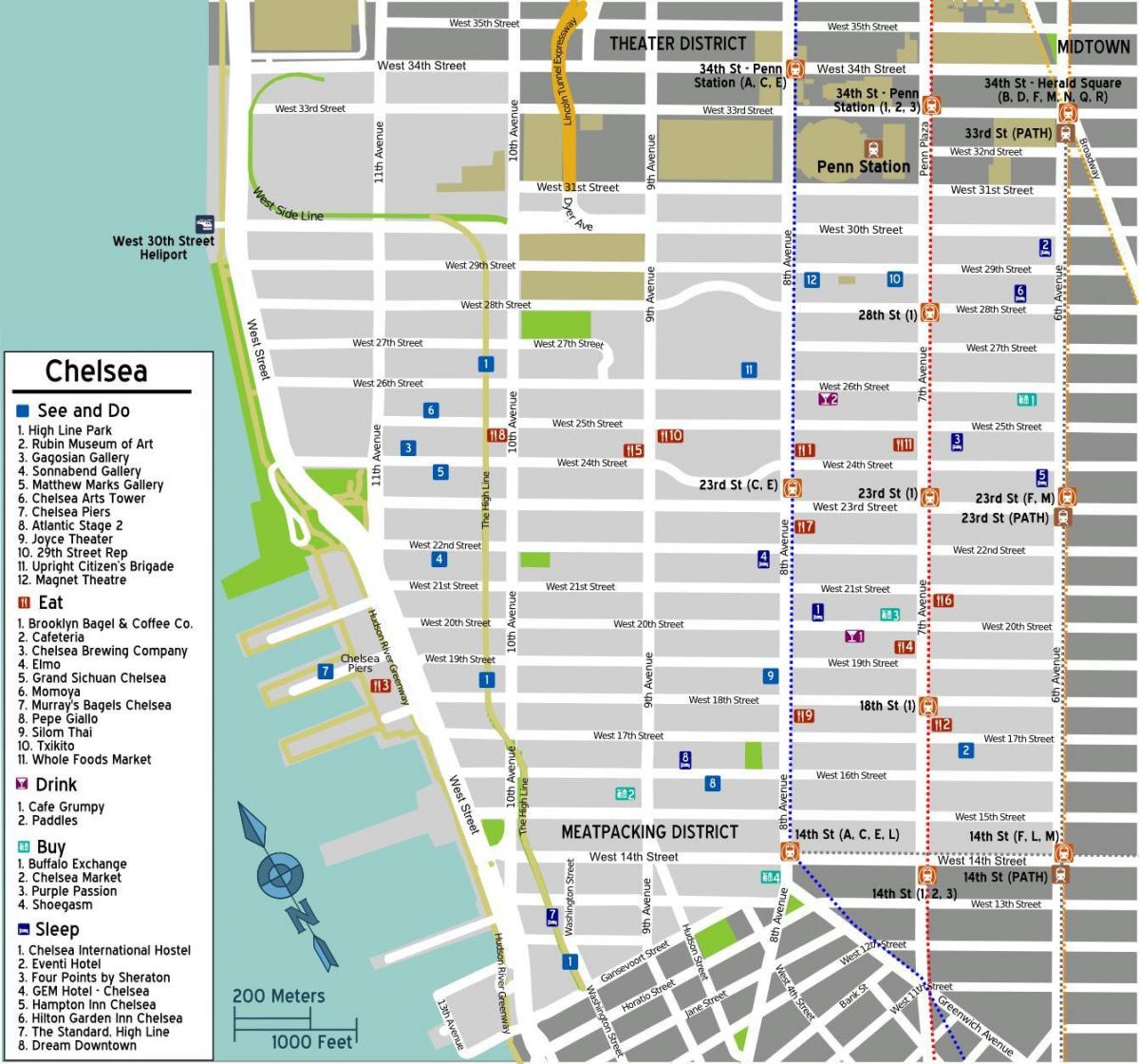 mapa New York Chelsea