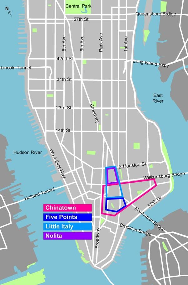 Chinatown New York mapa