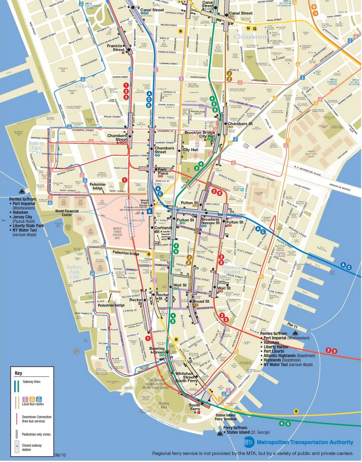 tisk mapa města New York City