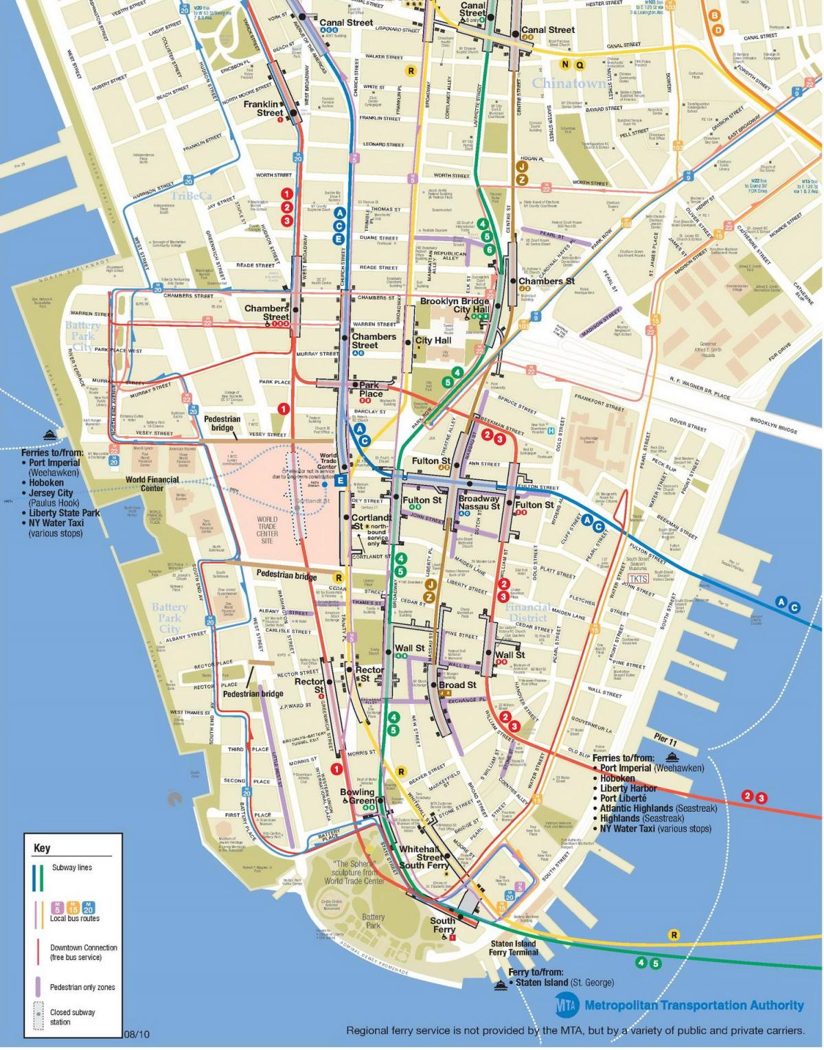 tisk mapa města New York City