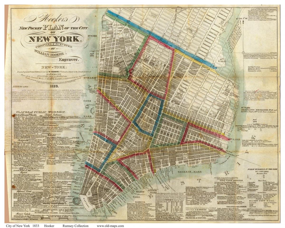 New York historické mapy