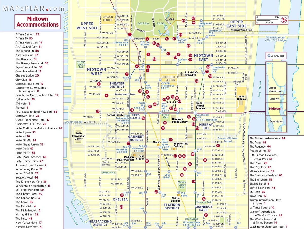 midtown New York mapa