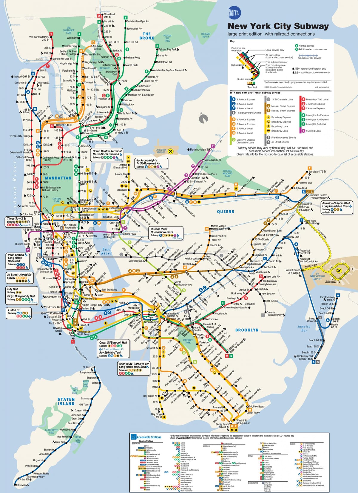 New York vlakových linek mapě