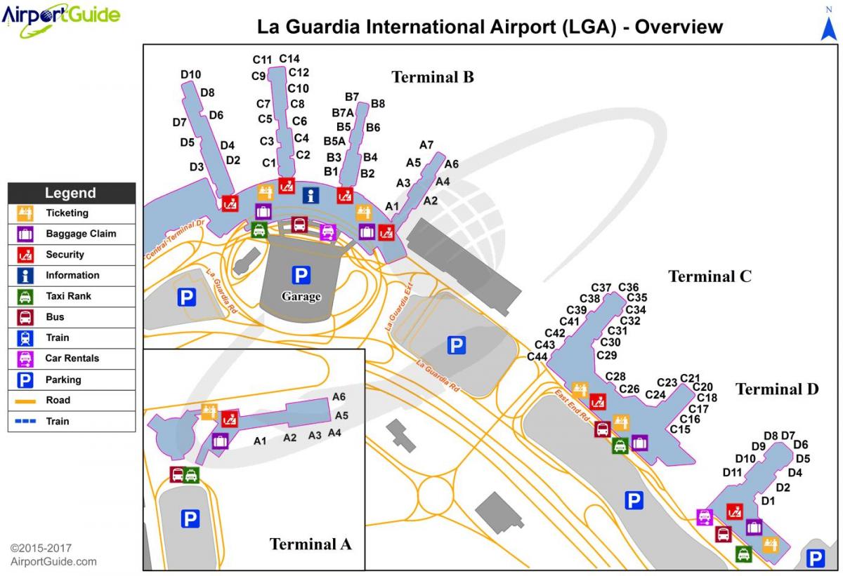 NYC laguardia airport mapě