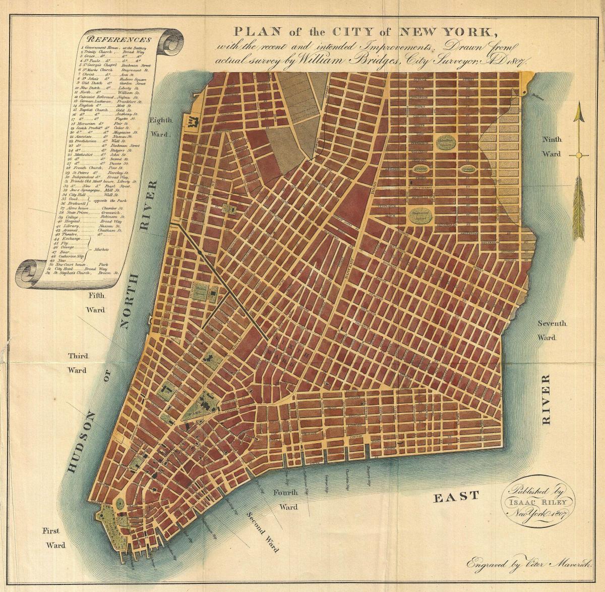 mapa New York City 1800