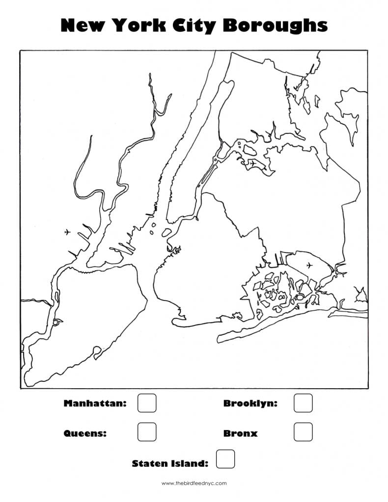 slepá mapa New York City