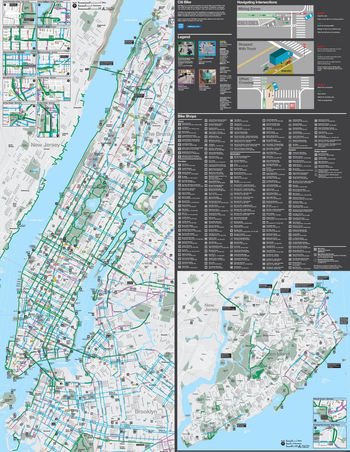 NYC cyklistická mapa