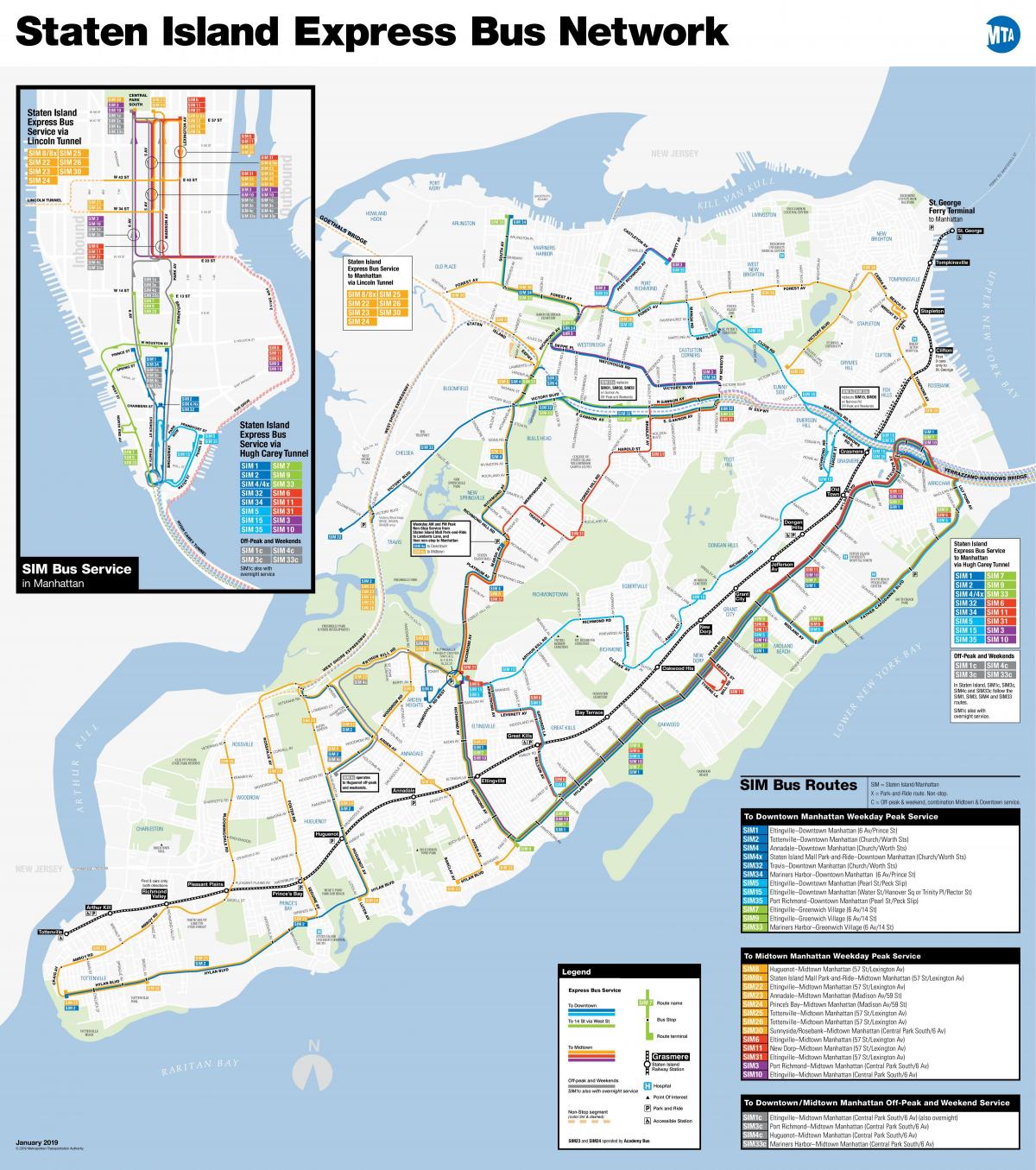 MTA express bus mapa