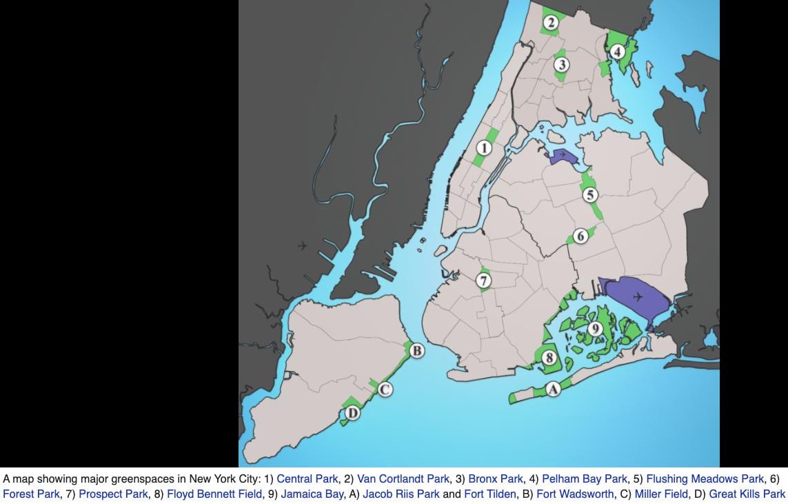 New York parks mapa