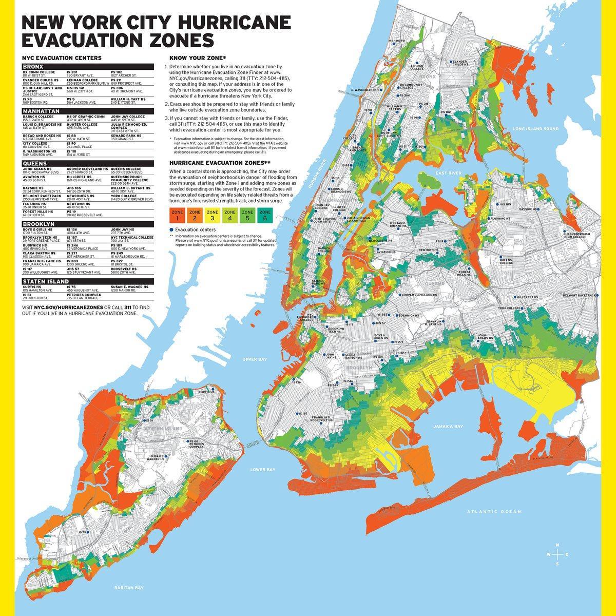 NYC povodňové mapě