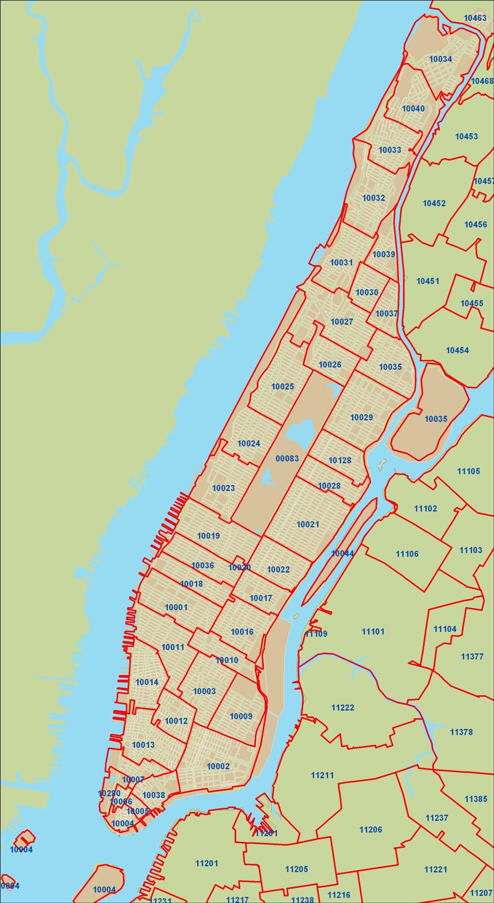 mapa NEW yorku, psč