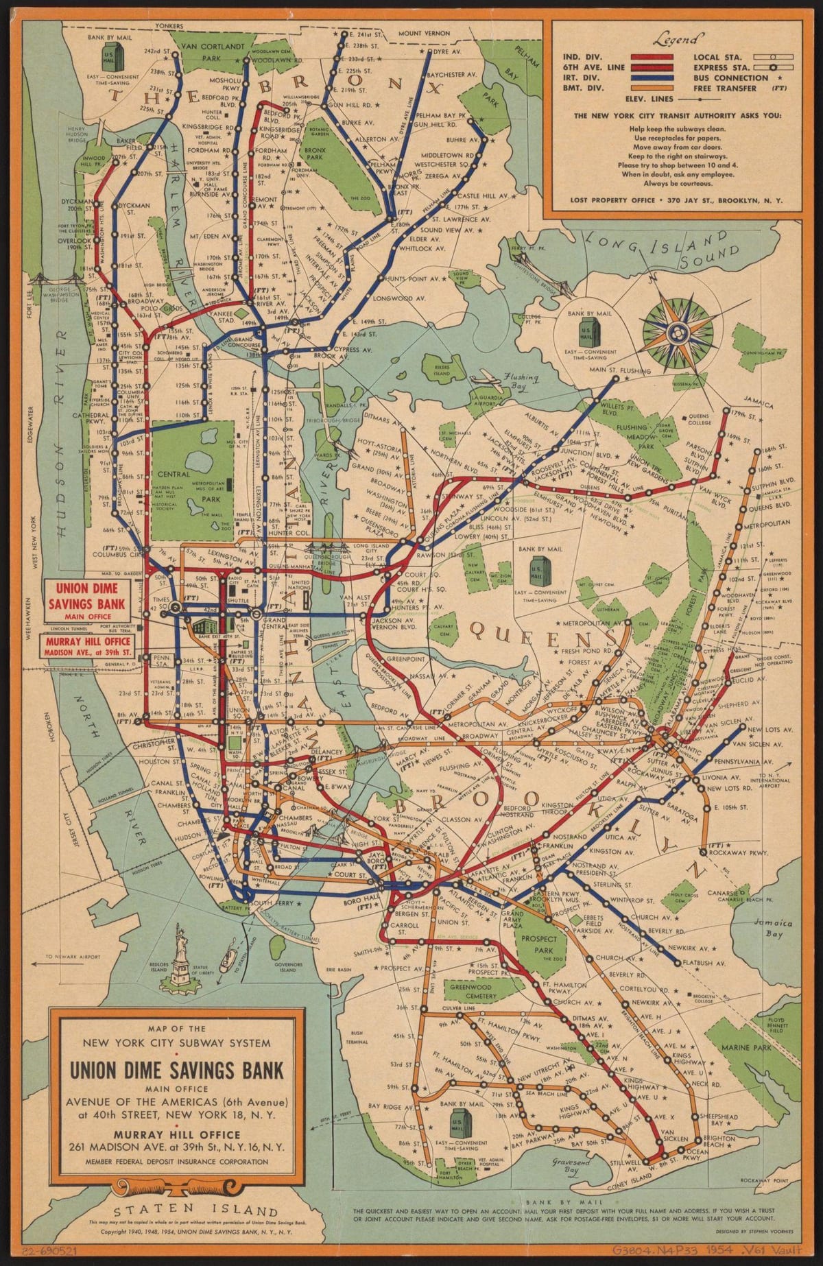 starý New York subway map