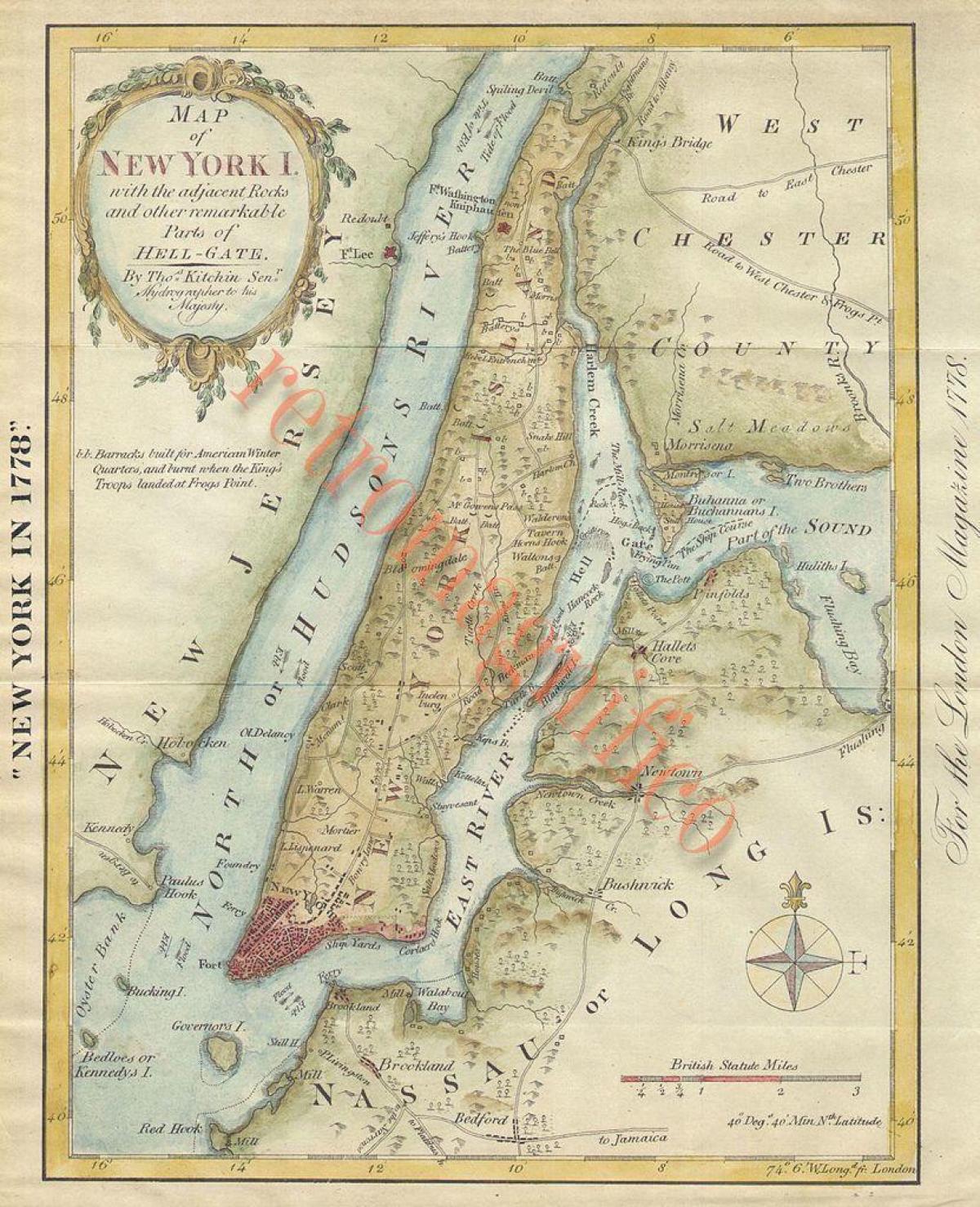 starožitný NYC maps