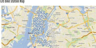 Citi bike mapa NEW yorku
