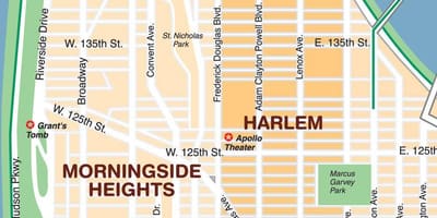 Mapa z harlemu v New Yorku