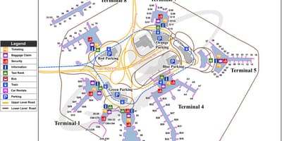 Mapa letiště Newark nj