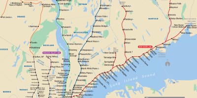 New York metro north mapě