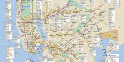 NYC MTA vlak mapě