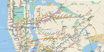 NYC hromadné dopravy mapě