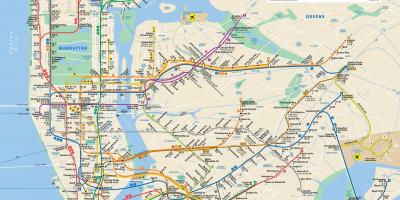 NYC hromadné dopravy mapě