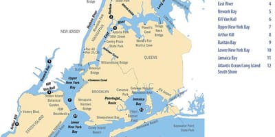 New York City river mapě