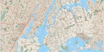 Podrobná mapa New York City