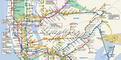 New York vlakových linek mapě