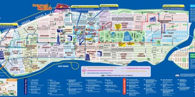 New York okružní autobusové trasy mapě