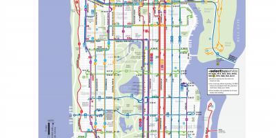 NYC bus linek mapě