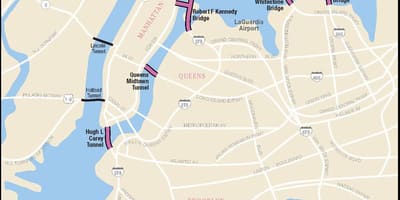 New York mosty mapě