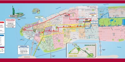 Velký autobus NYC mapě
